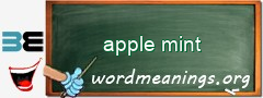 WordMeaning blackboard for apple mint